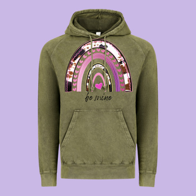 Valentines Day Rainbow, Valentines Day Rainbow Cowhide, Vintage Hoodie Designed By Bettercallsaul