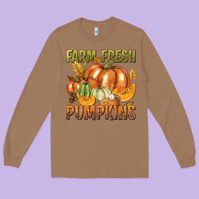 Farm Fresh Pumpkins Long Sleeve Tee Designed By Texasbilliewilder