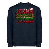 Navy jesus is the reason for the season Heavyweight Sweatshirt - CowGirlArtShop