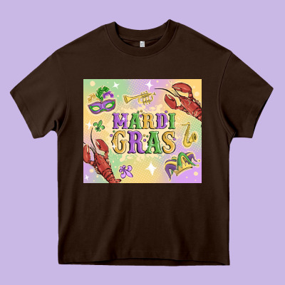 Mardi Gras Heavy Core Tee Designed By Maliassmallbusiness