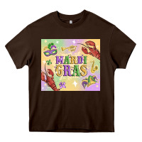 Chocolate Brown mardi gras Heavy Core Tee - MaliasSmallBusiness