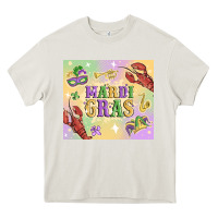 Cream mardi gras Heavy Core Tee - MaliasSmallBusiness