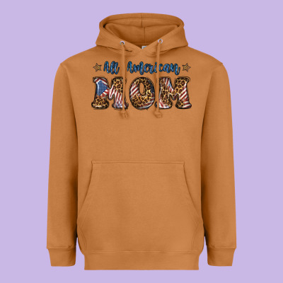All American Mom Heavyweight Hoodie Designed By Bundleandbundleshop