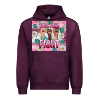 Mauve Wine Breast Cancer Together Fight Urban Hoodie - Artiststas