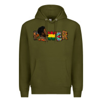Army Green Power Juneteenth Premium Hoodie - FaDigitalArtStudio