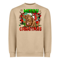 Merry Christmas Cow Heavyweight Sweatshirt | Teevron