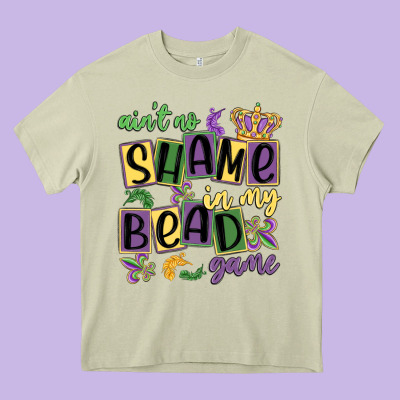 Ain't No Shame In My Bead Game Heavy Core Tee Designed By Maliassmallbusiness