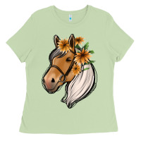 Matcha floral horse Ladies Tee - Jasminsmagicworld