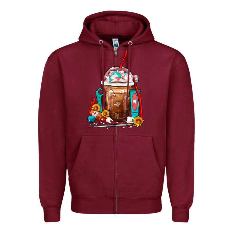 Dentist Frappe Coffee Zipper Hoodie by FaDigitalArtStudio | Teevron