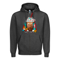 Charcoal Heather Dentist Frappe Coffee Zipper Hoodie - FaDigitalArtStudio