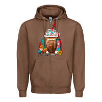 Chestnut Dentist Frappe Coffee Zipper Hoodie - FaDigitalArtStudio