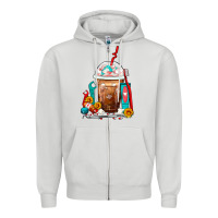 Dove Grey Dentist Frappe Coffee Zipper Hoodie - FaDigitalArtStudio