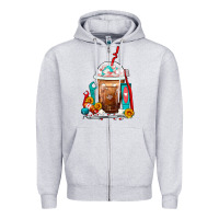 Heather Grey Dentist Frappe Coffee Zipper Hoodie - FaDigitalArtStudio
