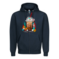 Navy Dentist Frappe Coffee Zipper Hoodie - FaDigitalArtStudio