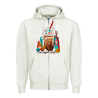 Oatmeal Heather Dentist Frappe Coffee Zipper Hoodie - FaDigitalArtStudio
