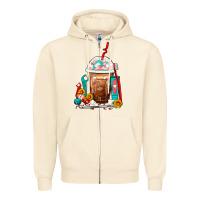 Sandshell Dentist Frappe Coffee Zipper Hoodie - FaDigitalArtStudio