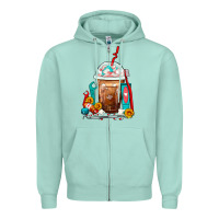 Seafoam Dentist Frappe Coffee Zipper Hoodie - FaDigitalArtStudio