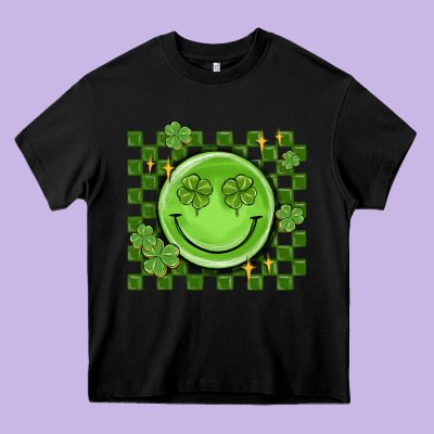 Checkered St. Patrick's Day Heavy Core Tee Designed By Maliassmallbusiness