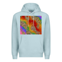 Blue Mist Pride rainbow leopard design Premium Hoodie - FaDigitalArtStudio