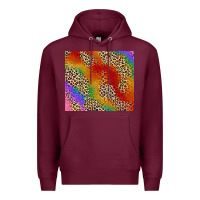 Burgundy Pride rainbow leopard design Premium Hoodie - FaDigitalArtStudio