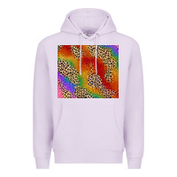 Lilac Pride rainbow leopard design Premium Hoodie - FaDigitalArtStudio