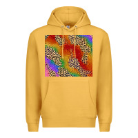 Mustard Pride rainbow leopard design Premium Hoodie - FaDigitalArtStudio