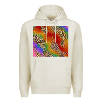 Oatmeal Heather Pride rainbow leopard design Premium Hoodie - FaDigitalArtStudio