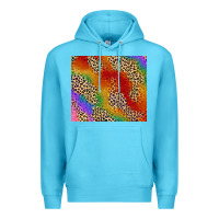 Ocean Blue Pride rainbow leopard design Premium Hoodie - FaDigitalArtStudio