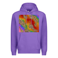 Purple Pride rainbow leopard design Premium Hoodie - FaDigitalArtStudio
