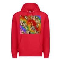 Red Pride rainbow leopard design Premium Hoodie - FaDigitalArtStudio