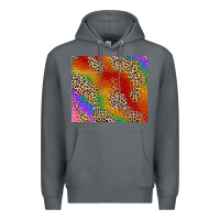 Rock Pride rainbow leopard design Premium Hoodie - FaDigitalArtStudio