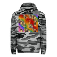 Slate Camo Pride rainbow leopard design Premium Hoodie - FaDigitalArtStudio