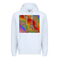 White Pride rainbow leopard design Premium Hoodie - FaDigitalArtStudio