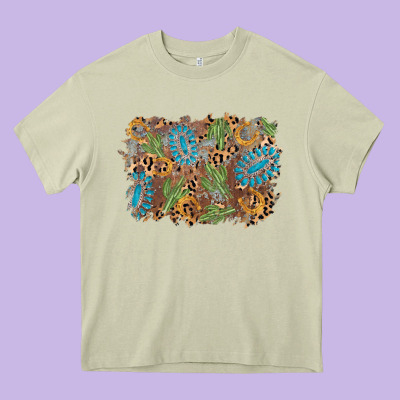 Horseshoe Leopard Gemstone Cactus Background Heavy Core Tee Designed By Adodesignshop