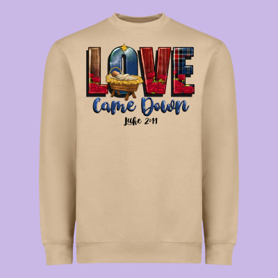 Love Came Down Luke 2 11 Heavyweight Sweatshirt Designed By Cowgirlartshop