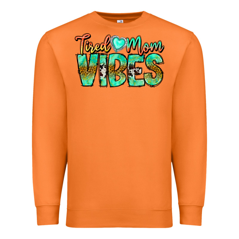 Tired Mom Vibes Premium Sweatshirt by CowhideDigitalArt | Teevron