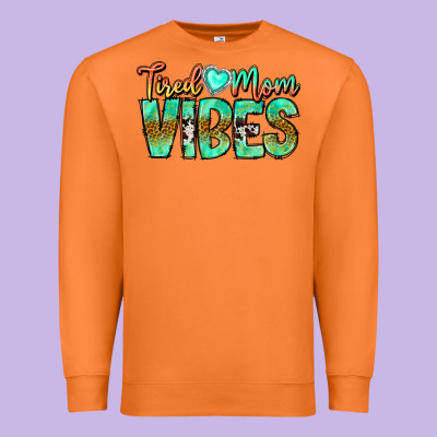 Tired Mom Vibes Premium Sweatshirt Designed By Cowhidedigitalart