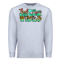 Heather Grey Tired Mom Vibes Premium Sweatshirt - CowhideDigitalArt