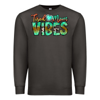 Smoke Tired Mom Vibes Premium Sweatshirt - CowhideDigitalArt