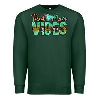 Sports Green Tired Mom Vibes Premium Sweatshirt - CowhideDigitalArt
