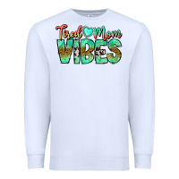 White Tired Mom Vibes Premium Sweatshirt - CowhideDigitalArt