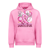 Fuchsia Pink Balloons cancer ribbon survivor Urban Hoodie - Artiststas