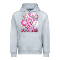 Heather Grey Balloons cancer ribbon survivor Urban Hoodie - Artiststas
