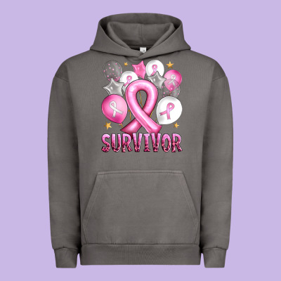 Balloons Cancer Ribbon Survivor Urban Hoodie Designed By Artiststas