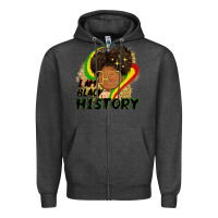 Charcoal Heather I am black history Zipper Hoodie - FaDigitalArtStudio