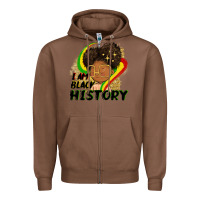 Chestnut I am black history Zipper Hoodie - FaDigitalArtStudio