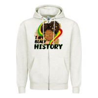 Oatmeal Heather I am black history Zipper Hoodie - FaDigitalArtStudio