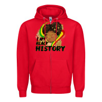 Red I am black history Zipper Hoodie - FaDigitalArtStudio