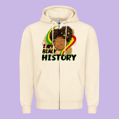 I Am Black History Zipper Hoodie Designed By Fadigitalartstudio