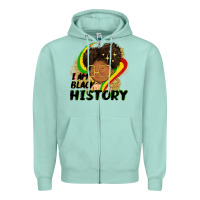 Seafoam I am black history Zipper Hoodie - FaDigitalArtStudio